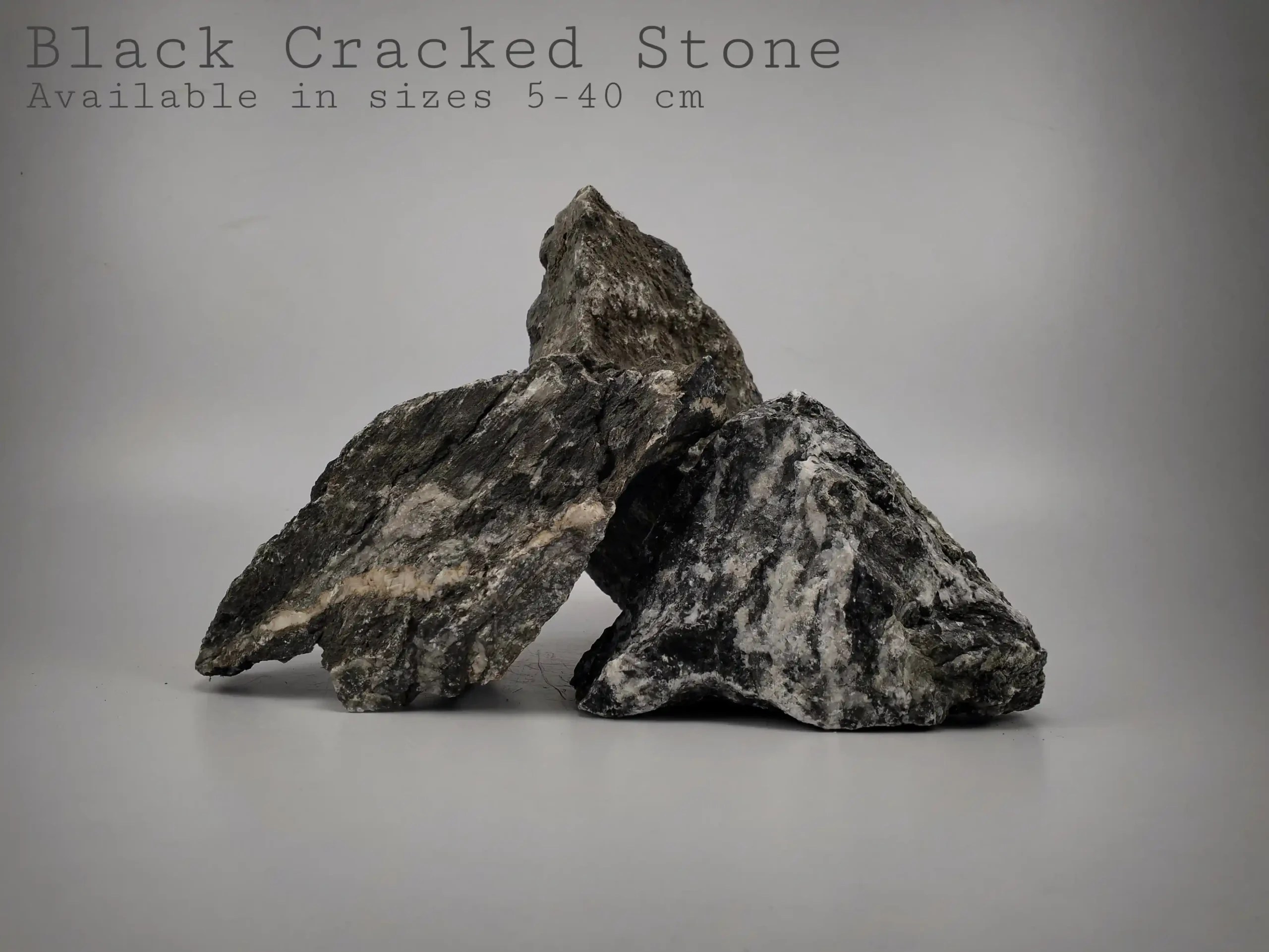 Black Cracked Stone for Landscape